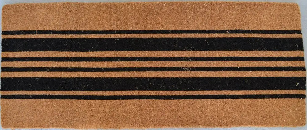 24" X 60" Brown and Black Coir Striped Outdoor Door Mat - NOBLE HOME INTERIORS