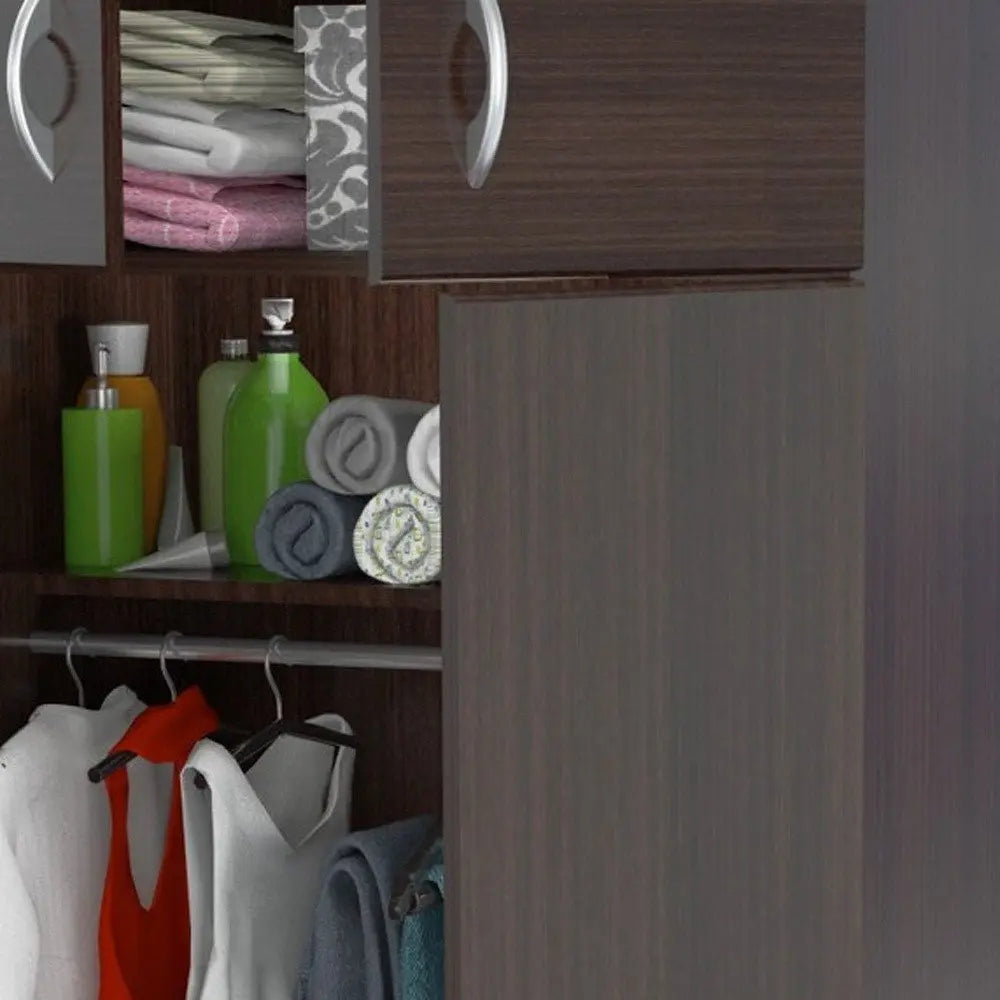 32" Espresso Melamine Mirrored Combo Dresser HomeRoots