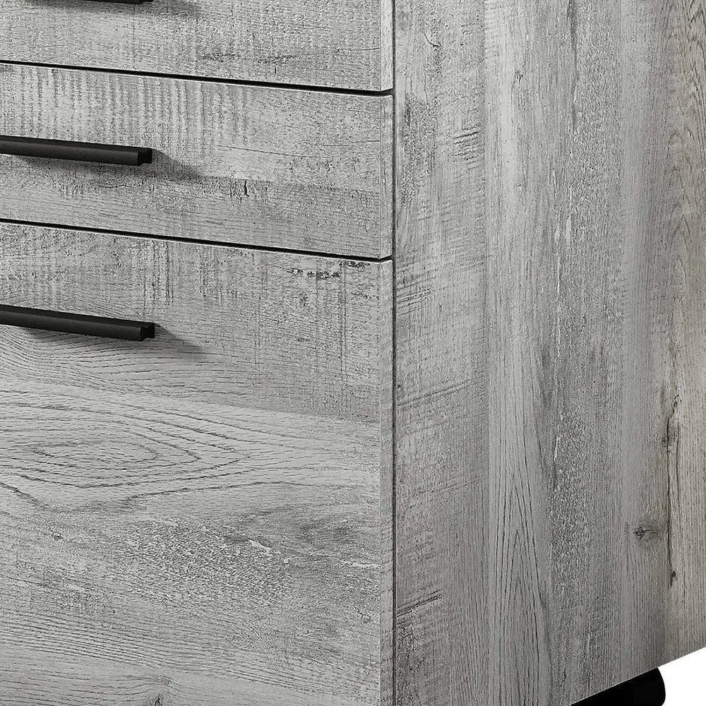 25" Brown Particle Board and Wood Filing Cabinet With Drawers - NOBLE HOME INTERIORS