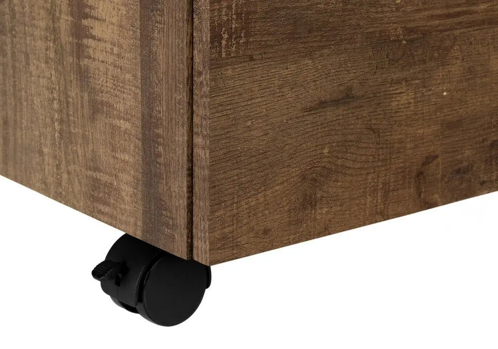 25" Brown Particle Board and Wood Filing Cabinet With Drawers - NOBLE HOME INTERIORS