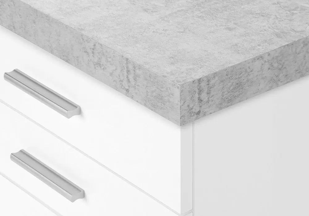 25" Gray Particle Board Filing Cabinet With Drawers - NOBLE HOME INTERIORS