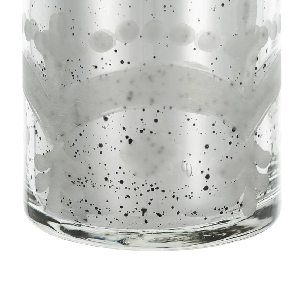 25" Silver Floral Bud Glass Table Vase - NOBLE HOME INTERIORS