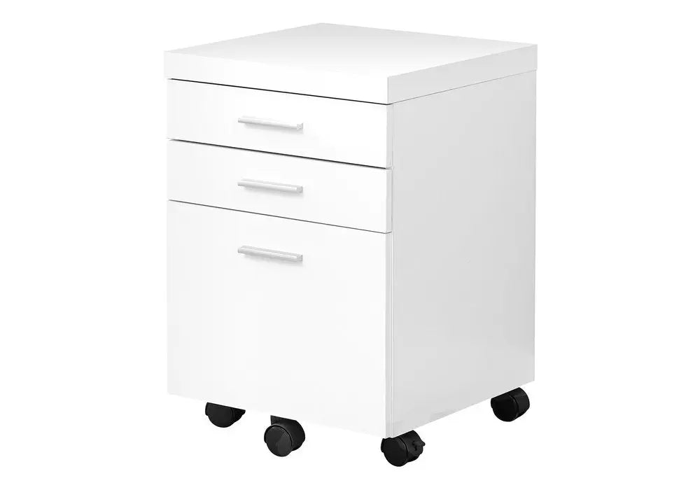 25" White Particle Board Filing Cabinet With Drawers - NOBLE HOME INTERIORS