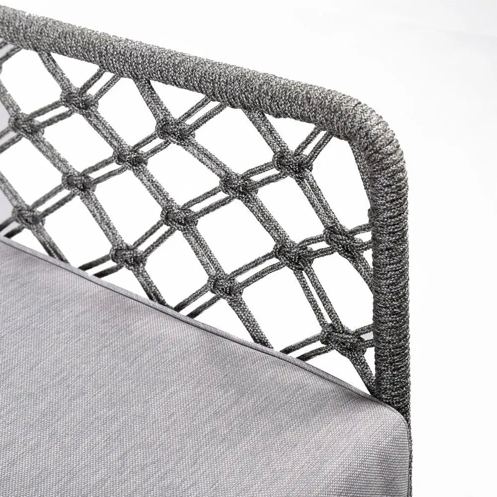 26" Gray and Black Steel Indoor Outdoor Dining Chair with Gray Cushion - NOBLE HOME INTERIORS