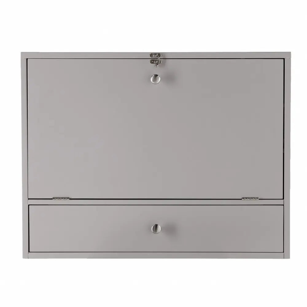 26" Gray Wall Mounted Floating Desk - NOBLE HOME INTERIORS