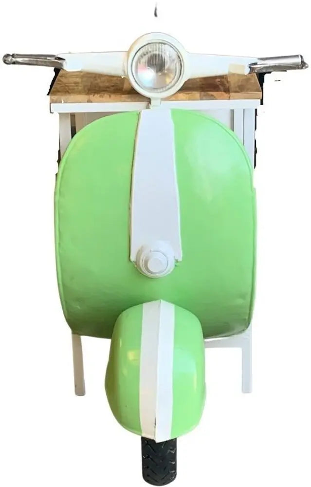26" Green And White Novelty Scooter Open Cabinet with Two Shelves - NOVA HOME FURNITURE