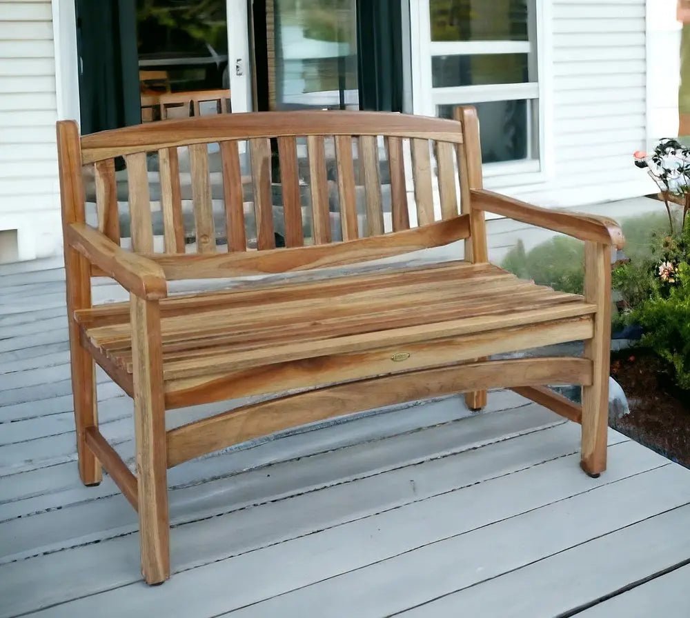 26" Natural Teak Solid Wood Garden Bench - NOBLE HOME INTERIORS