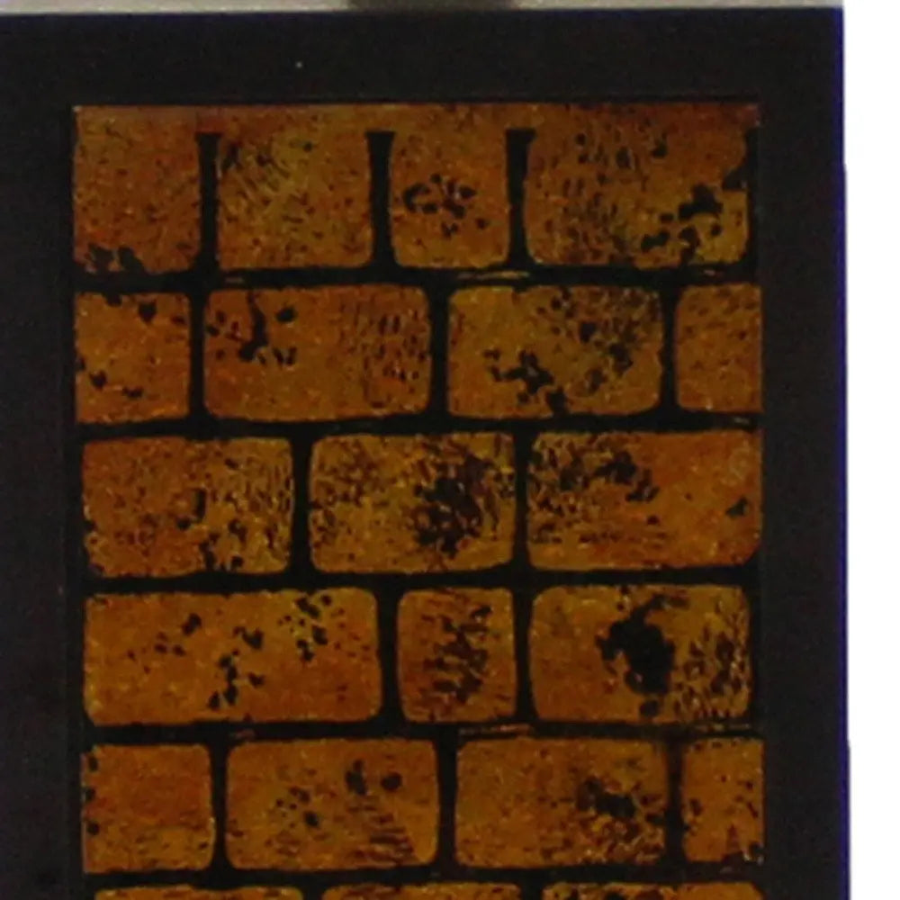 31" Black and Yellow Metal Bedside Table Lamp With White Empire Shade HomeRoots