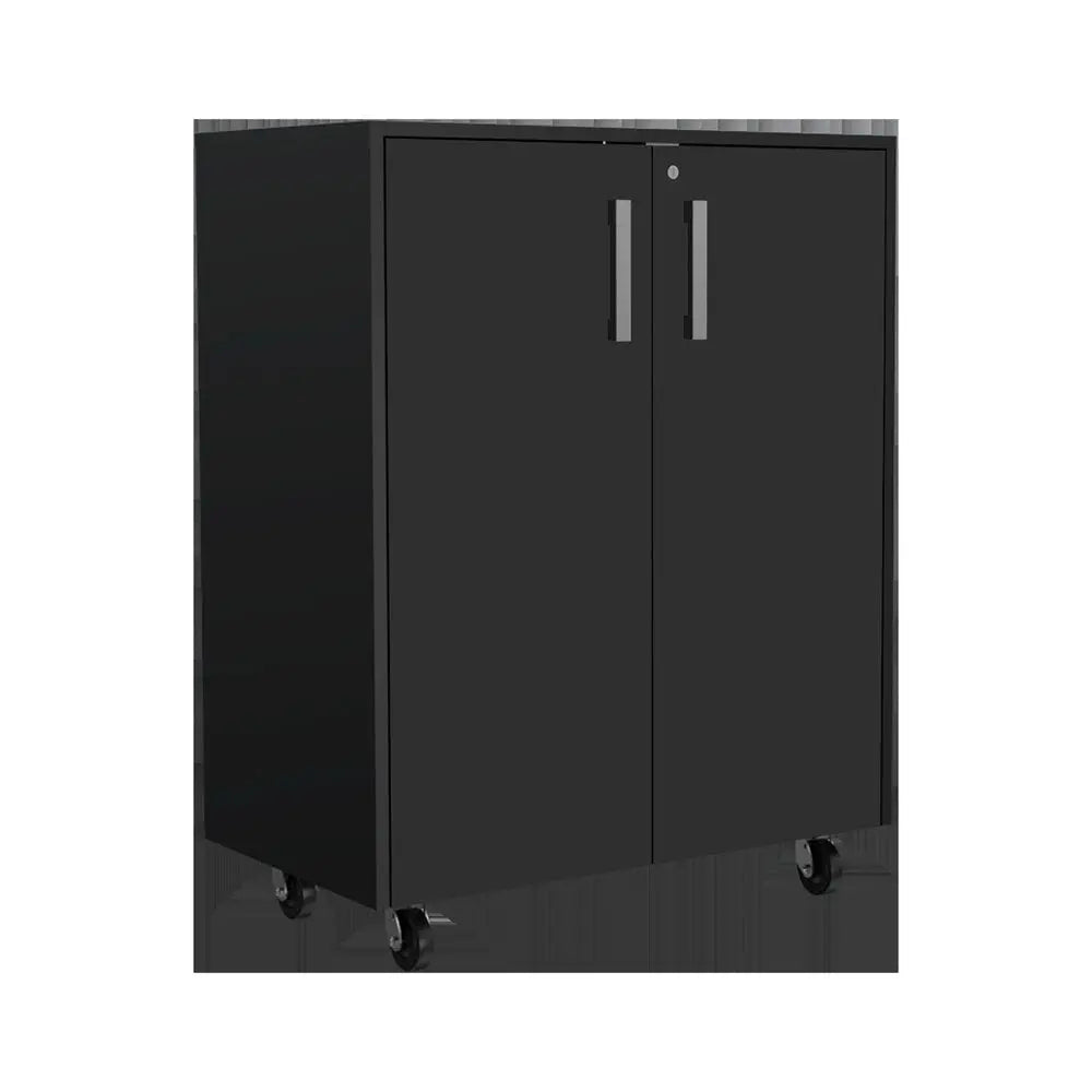 28" Black Wall mounted Accent Cabinet With Twelve Shelves And Six Drawers - NOVA HOME FURNITURE