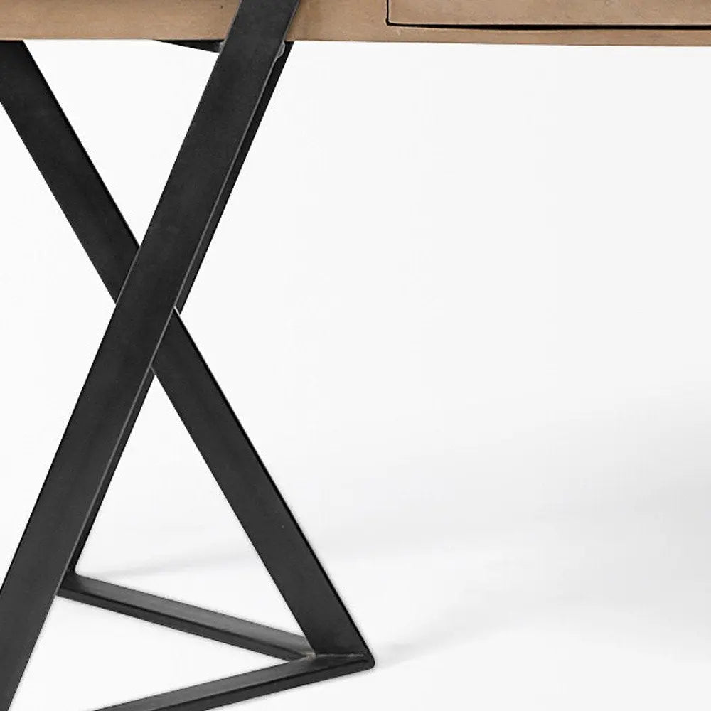 28" Brown and Black Writing Desk - NOBLE HOME INTERIORS