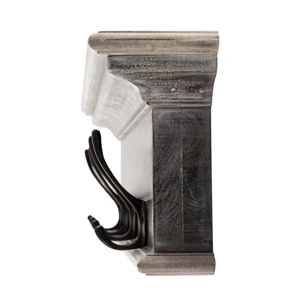 28" Brown Solid Wood Four Hook Wall Mount Coat Rack - NOBLE HOME INTERIORS