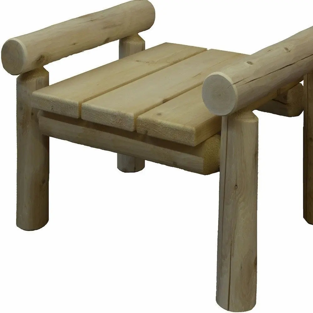 28" X 20" X 18" Natural Wood Ottoman - NOBLE HOME INTERIORS