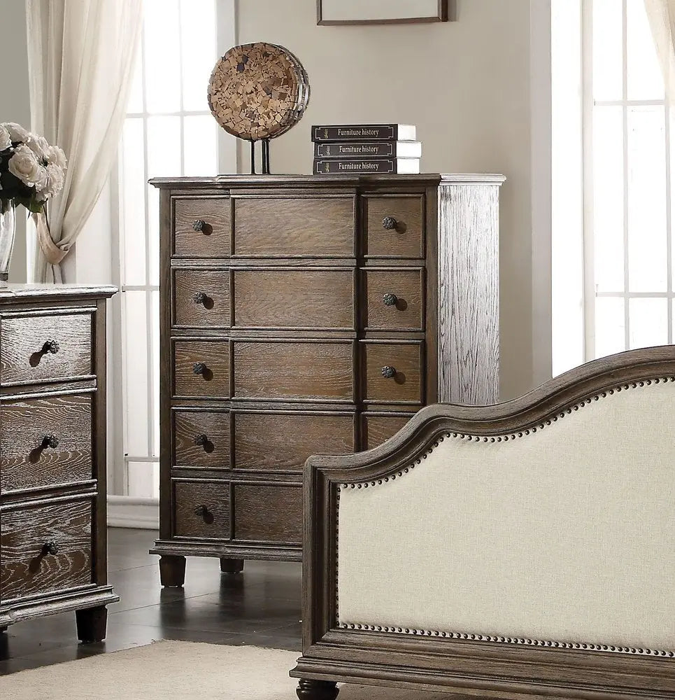 60" Dark Brown Solid Wood Nine Drawer Double Dresser HomeRoots