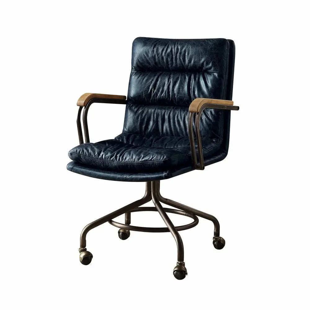 Coffee and Dark Brown Swivel Leather Rolling Executive Office Chair HomeRoots