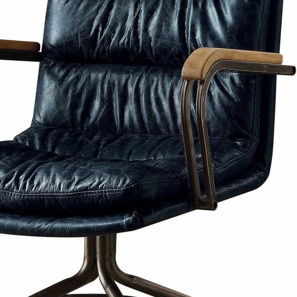 Coffee and Dark Brown Swivel Leather Rolling Executive Office Chair HomeRoots