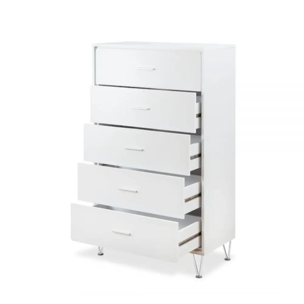 32" White Five Drawer Standard Chest HomeRoots