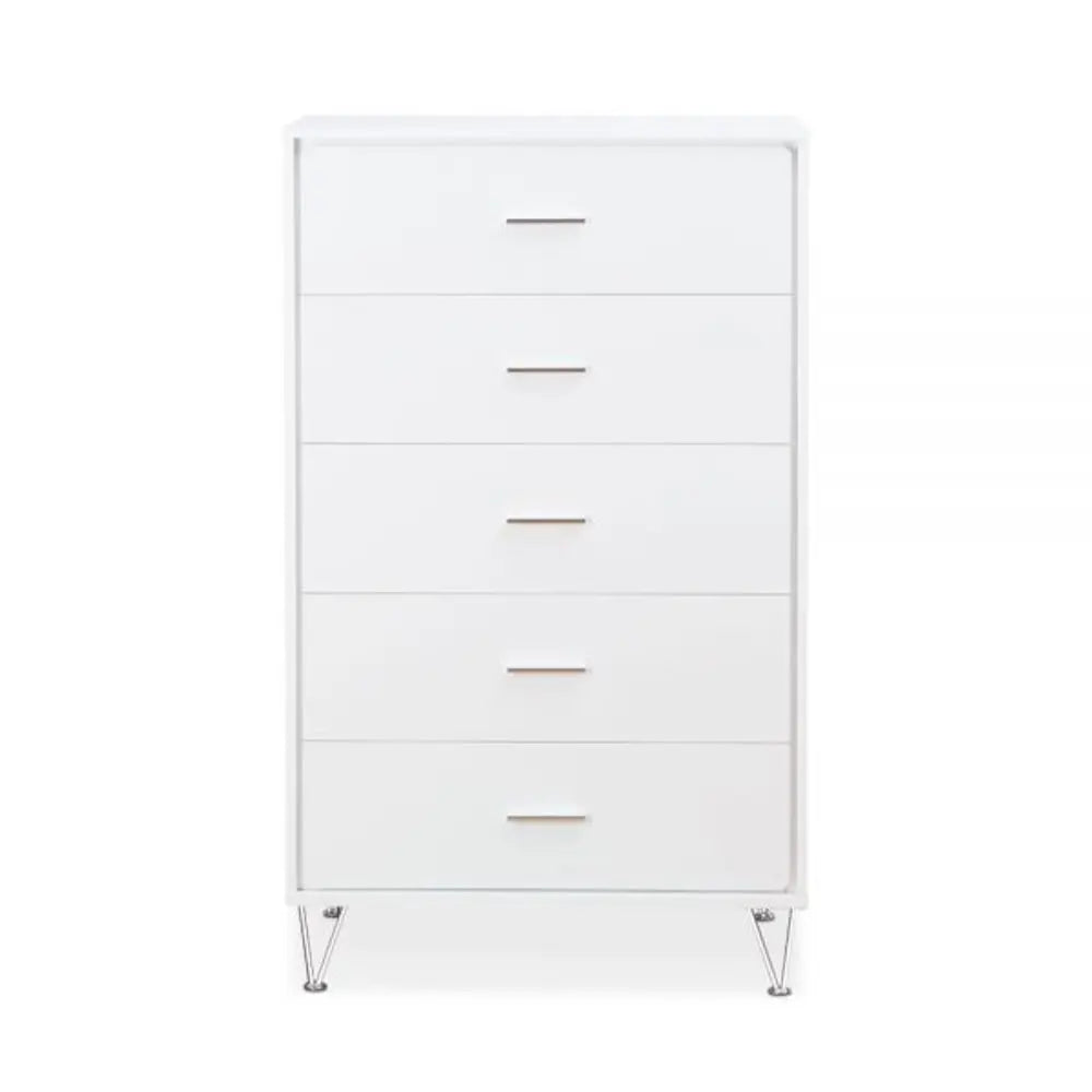 32" White Five Drawer Standard Chest HomeRoots