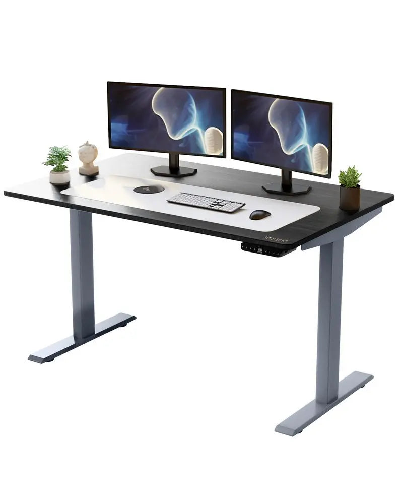 30" Adjustable Black and Gray Stainless Steel Computer Desk - NOBLE HOME INTERIORS