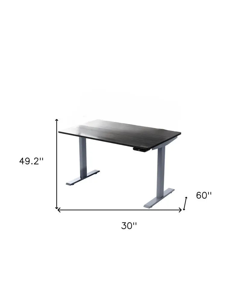 30" Adjustable Black and Gray Stainless Steel Standing Desk - NOBLE HOME INTERIORS