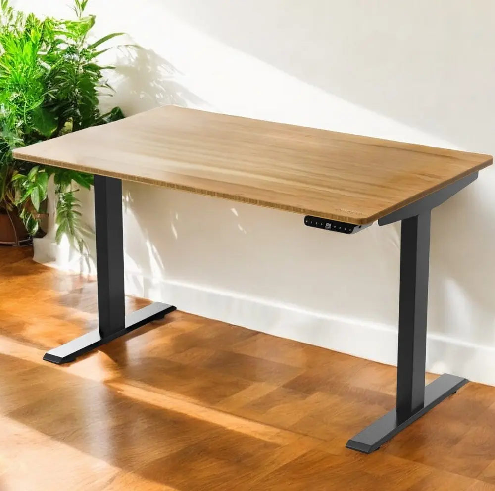 30" Adjustable Brown and Black Standing Desk - NOBLE HOME INTERIORS