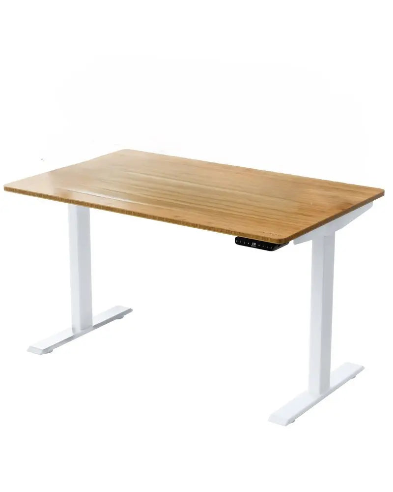 30" Adjustable Brown and White Stainless Steel Computer Desk - NOBLE HOME INTERIORS