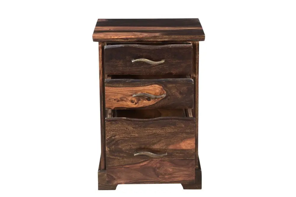 30" Dark Brown Solid Wood Three Drawers Filing Cabinet - NOBLE HOME INTERIORS