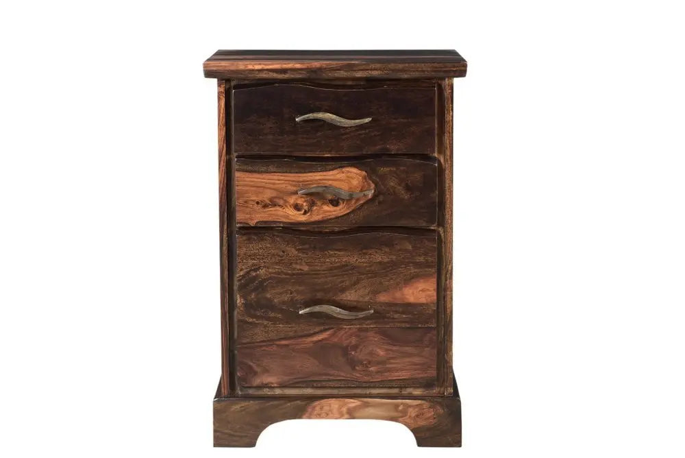 30" Dark Brown Solid Wood Three Drawers Filing Cabinet - NOBLE HOME INTERIORS