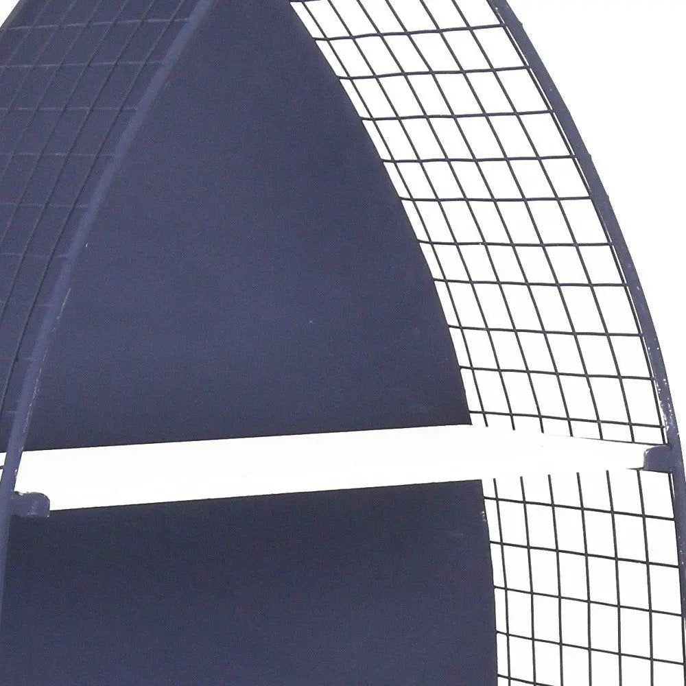 30" Navy Blue And White Metal and Wood Boat Shaped Bookcase - NOBLE HOME INTERIORS