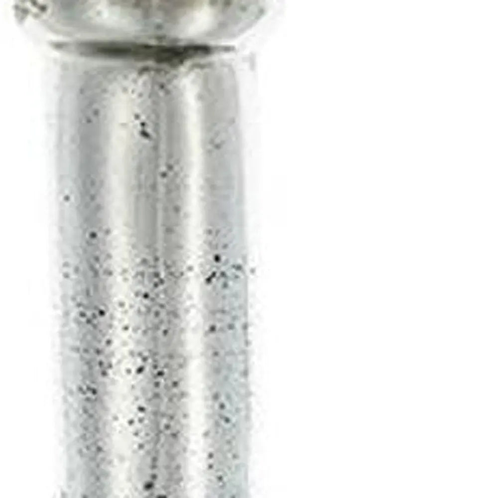 30" Silver Floral Round Glass Table Vase - NOBLE HOME INTERIORS