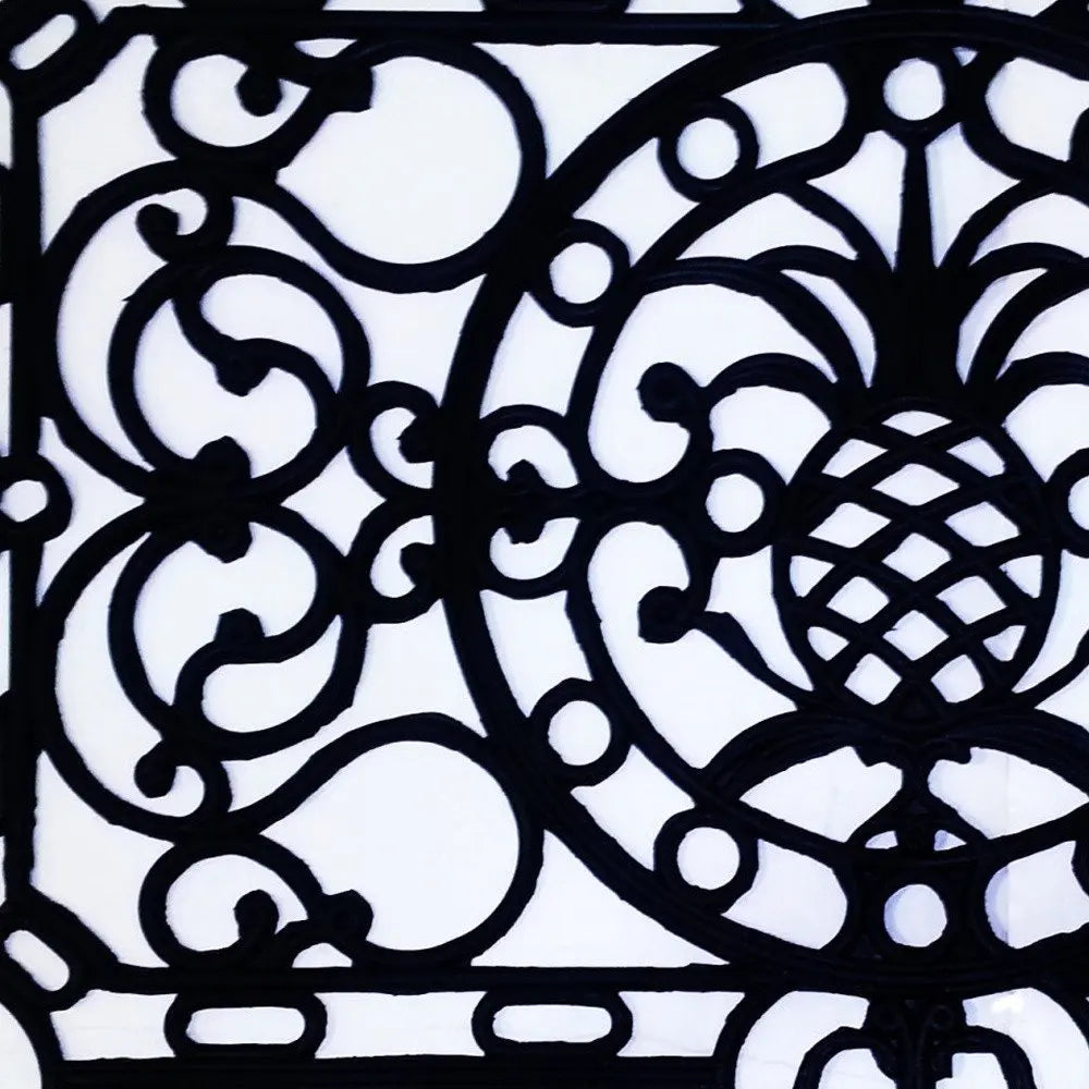 30" X 48" Black Rubber Pineapple Outdoor Door Mat - NOBLE HOME INTERIORS