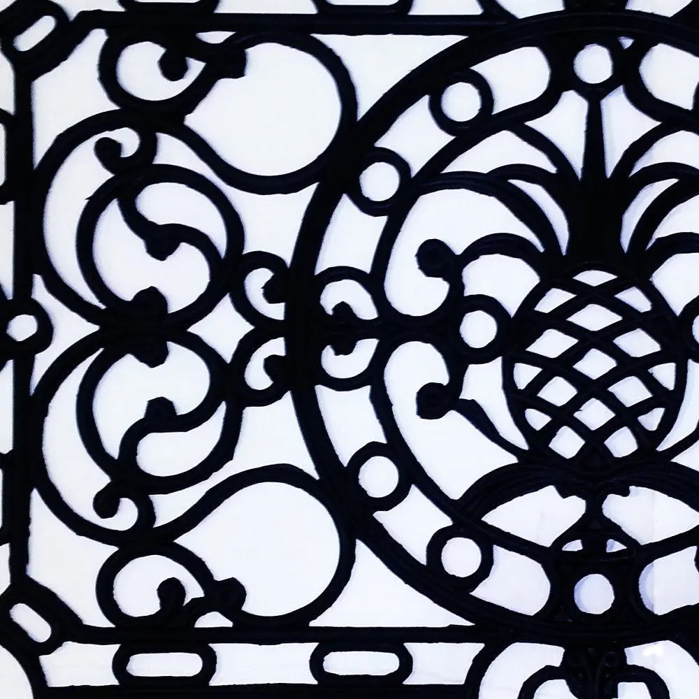 30" X 48" Black Rubber Pineapple Outdoor Door Mat - NOBLE HOME INTERIORS