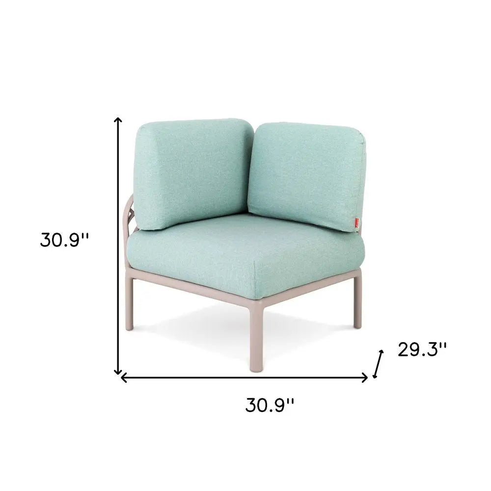 31" Sea Green Heavy Duty Plastic Outdoor Modular with Sea Green Cushion - NOBLE HOME INTERIORS