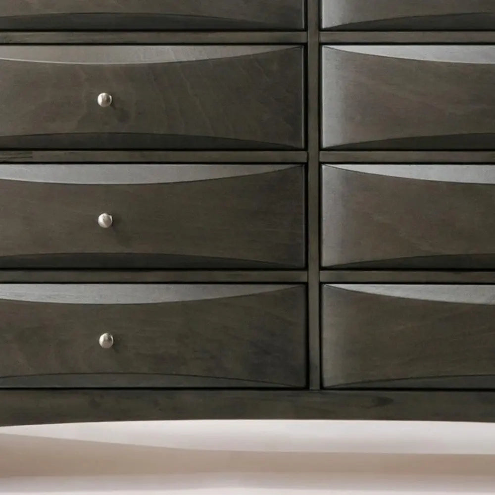 59" Gray Solid Wood Standard Dresser/Chest HomeRoots