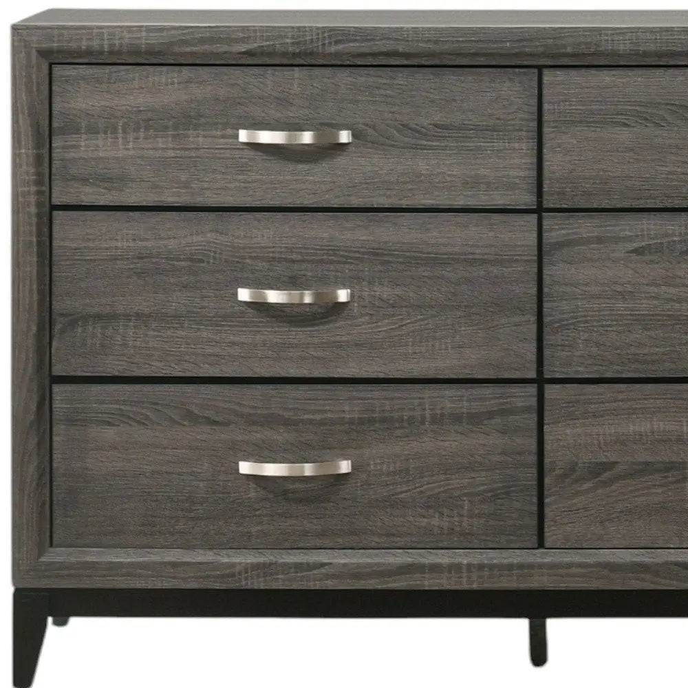 31" Gray Wood Five Drawer Dresser HomeRoots