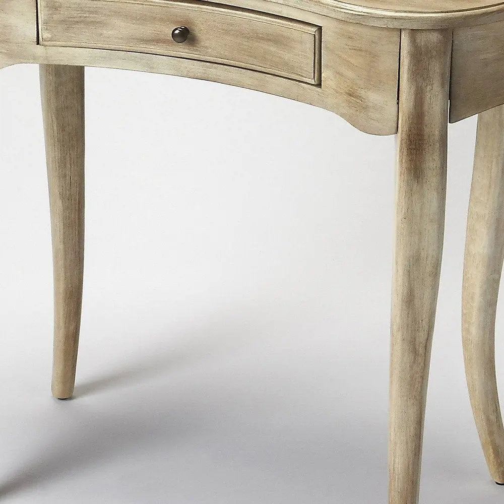 32" Brown Solid Manufactured Wood Kidney Writing Desk - NOBLE HOME INTERIORS