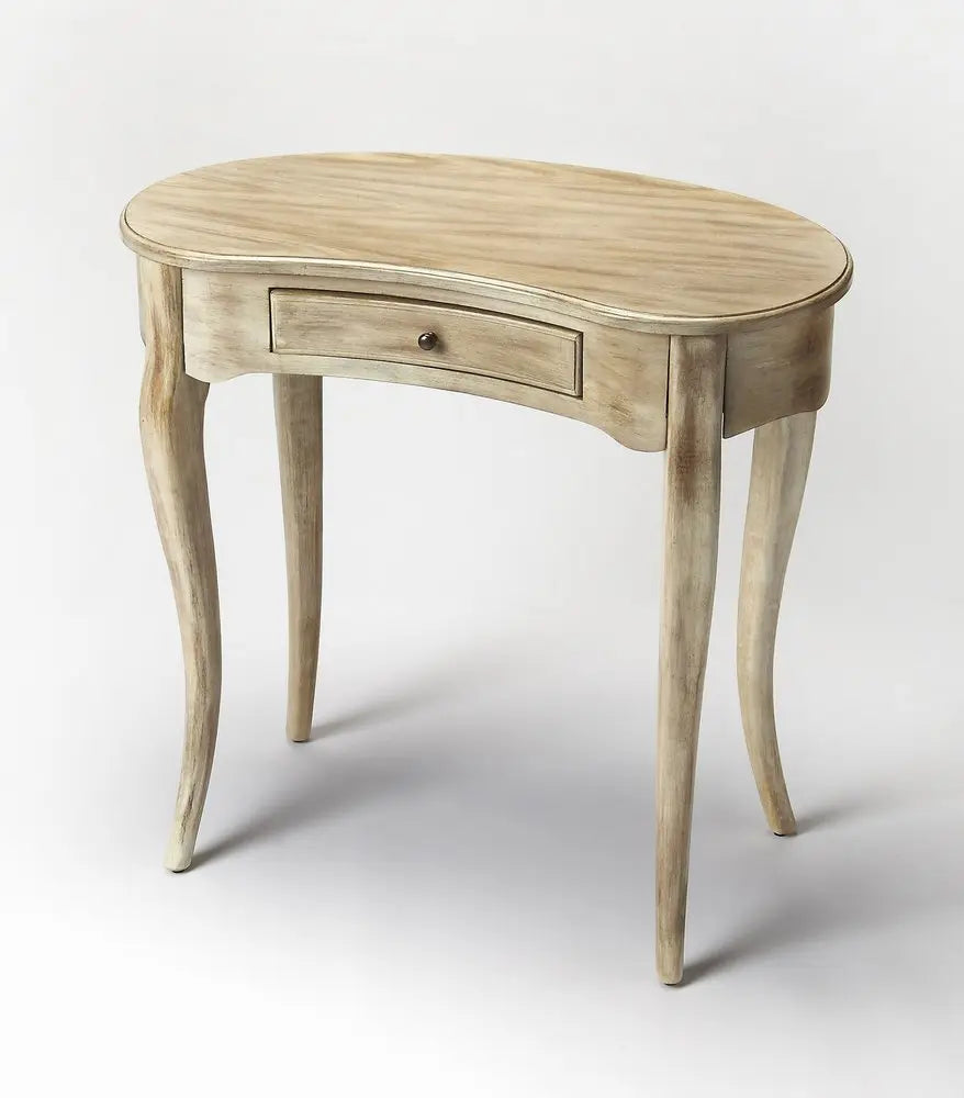 32" Brown Solid Manufactured Wood Kidney Writing Desk - NOBLE HOME INTERIORS