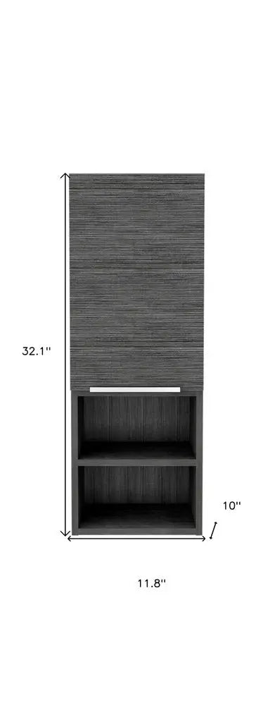 32" Smoky Gray Oak Accent Cabinet With Three Shelves - NOVA HOME FURNITURE