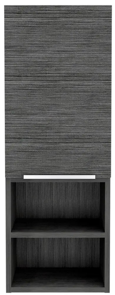 32" Smoky Gray Oak Accent Cabinet With Three Shelves - NOVA HOME FURNITURE