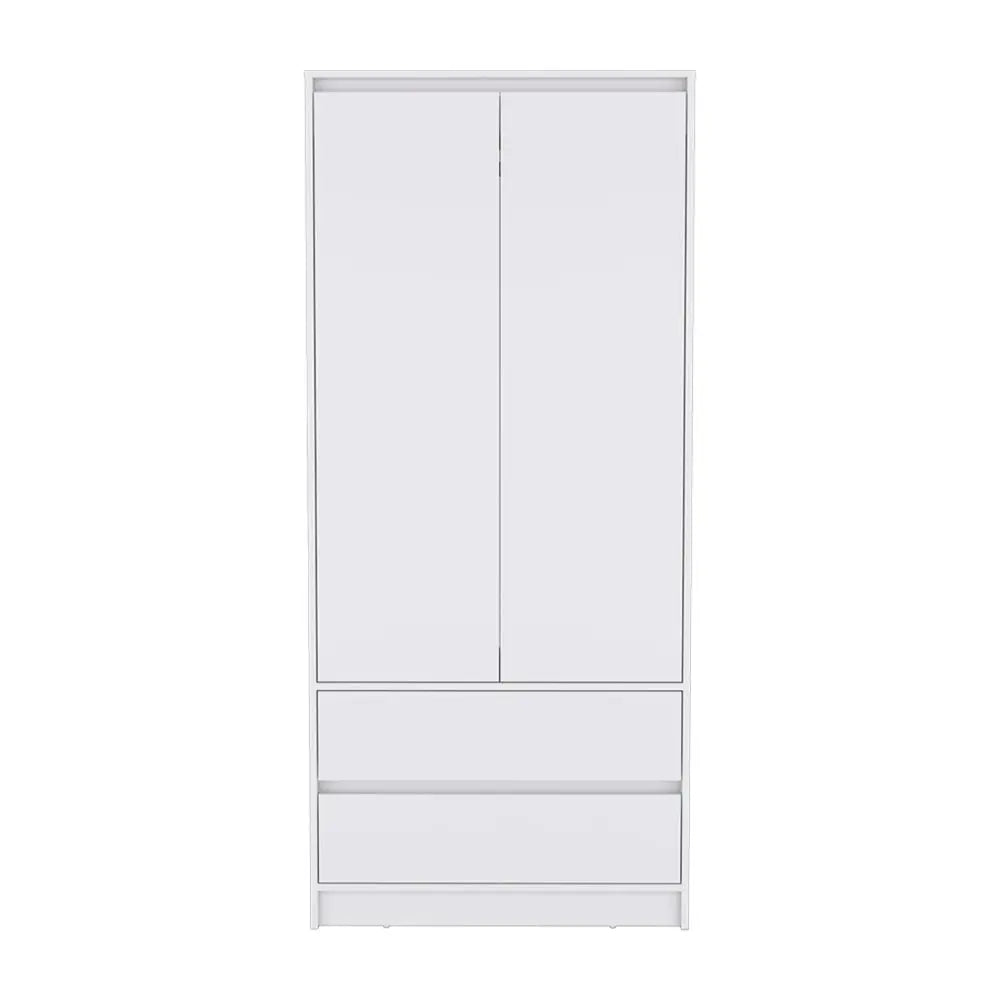 32" White Two Drawer Combo Dresser - NOBLE HOME INTERIORS
