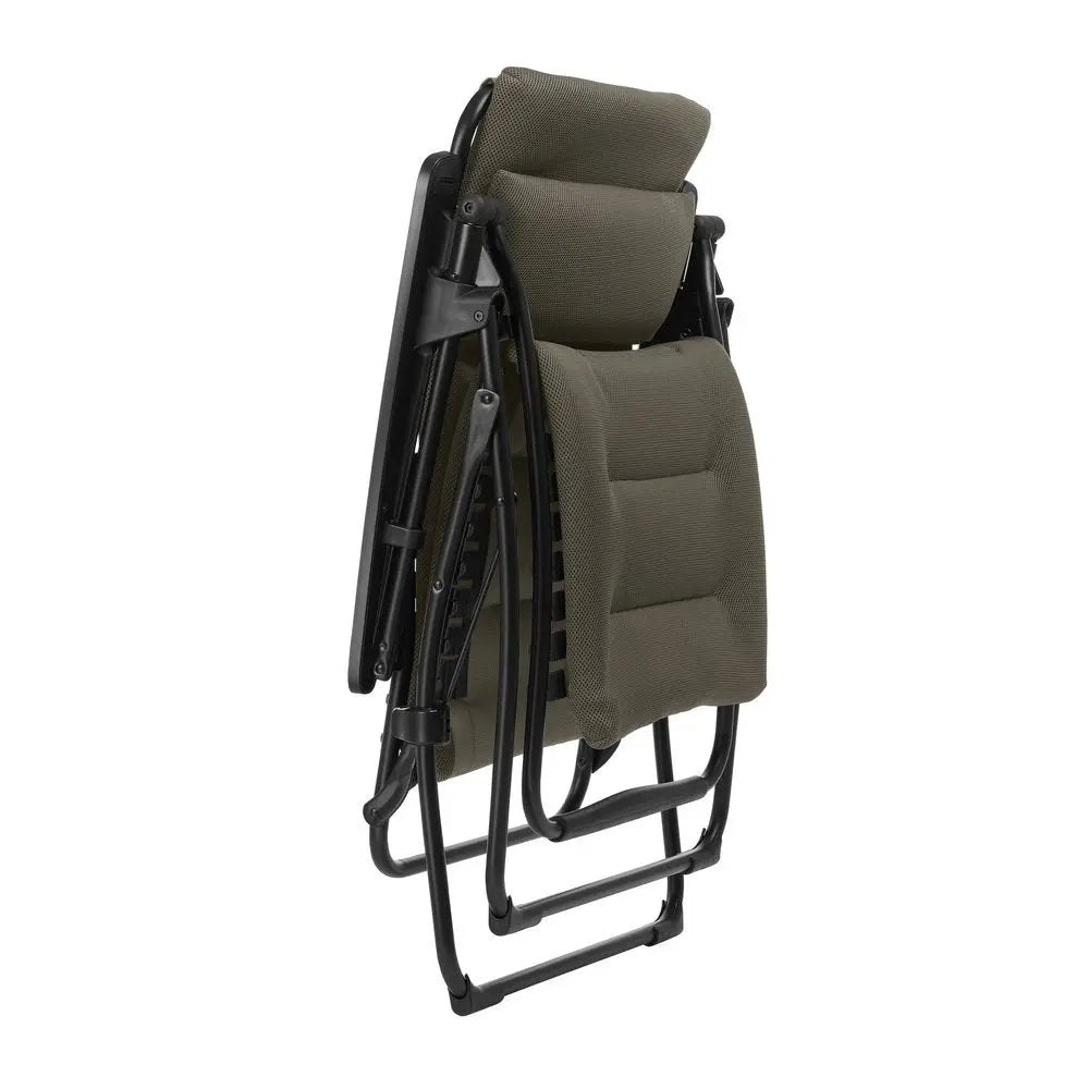 26" Gray Steel Outdoor Zero Gravity Chair with Gray Cushion HomeRoots