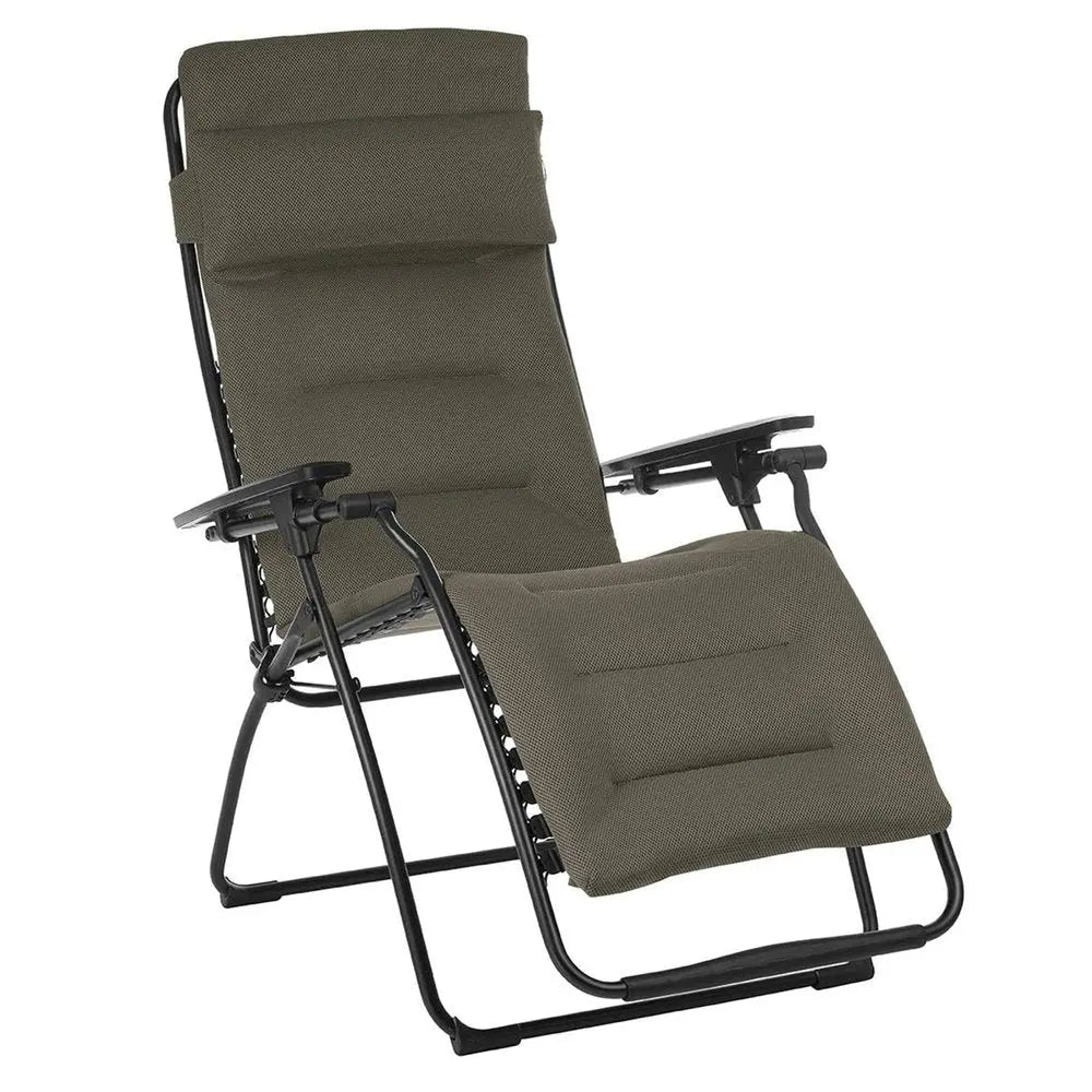 30" Gray Steel Outdoor Zero Gravity Chair with Gray Cushion HomeRoots