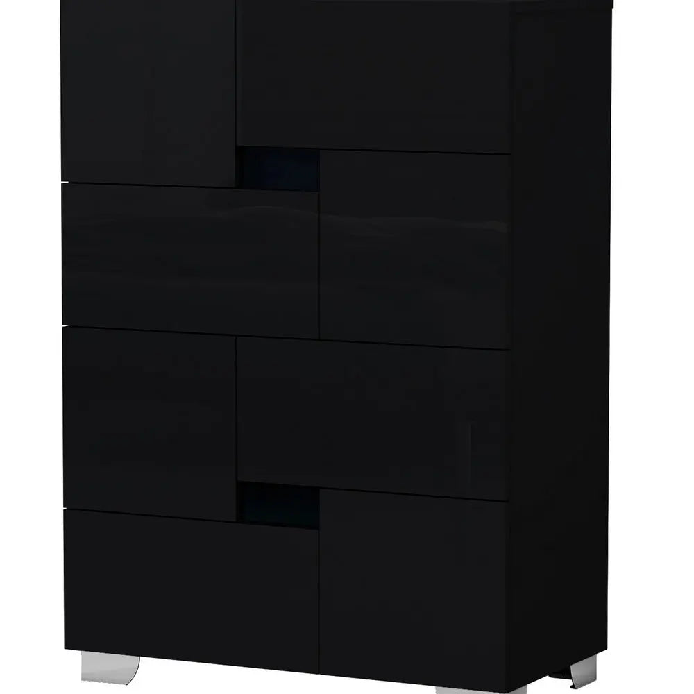 44" Superb Black High Gloss Chest HomeRoots