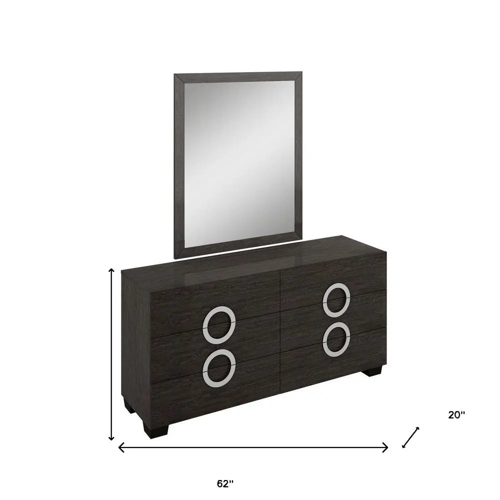 31" Refined Grey High Gloss Dresser HomeRoots