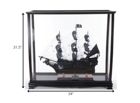 34" Black Glass Standard Display Stand - NOVA HOME FURNITURE