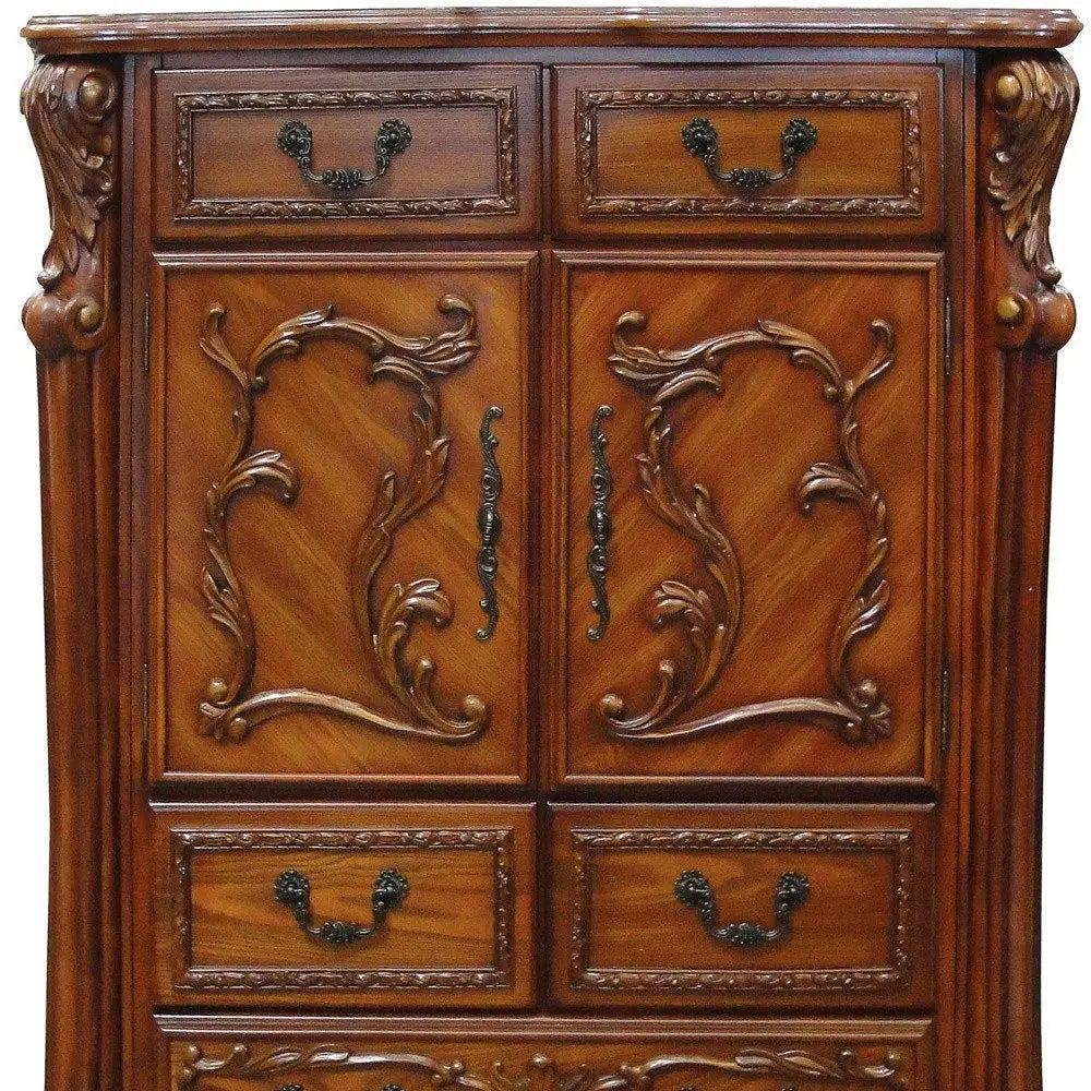 20" X 66" X 38" Cherry Oak Wood Poly Resin Dresserserver HomeRoots