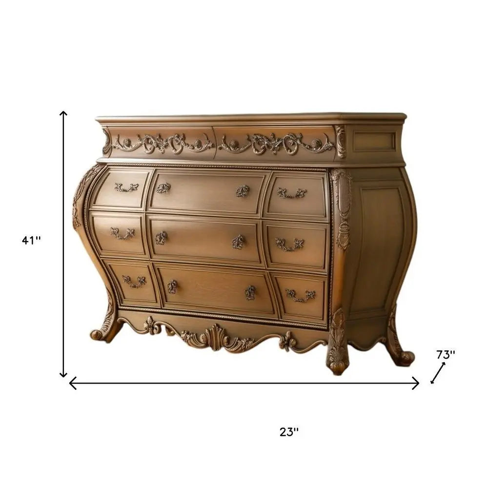 23" Brown Solid Wood Combo Dresser HomeRoots