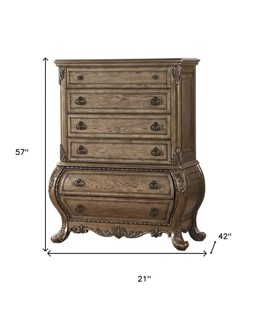 23" Brown Solid Wood Combo Dresser HomeRoots