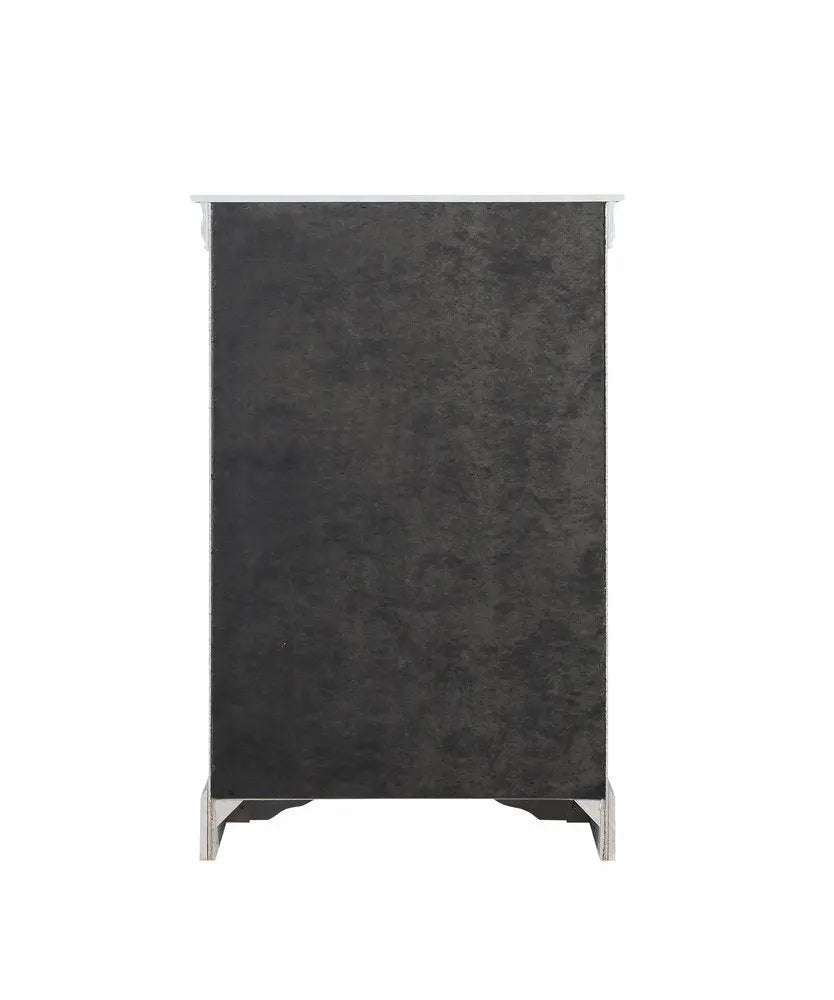 15" White Solid Wood Five Drawer Lingerie Chest HomeRoots