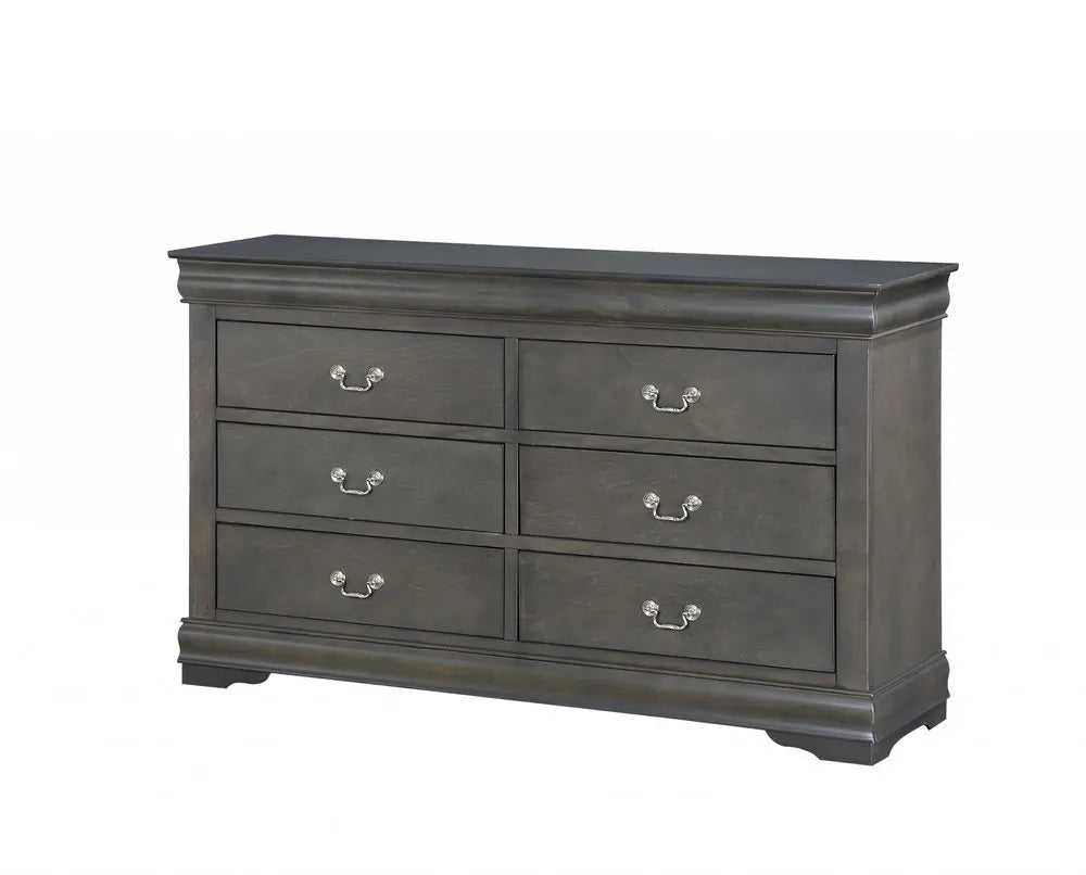 15" Gray Solid Wood Double Dresser HomeRoots