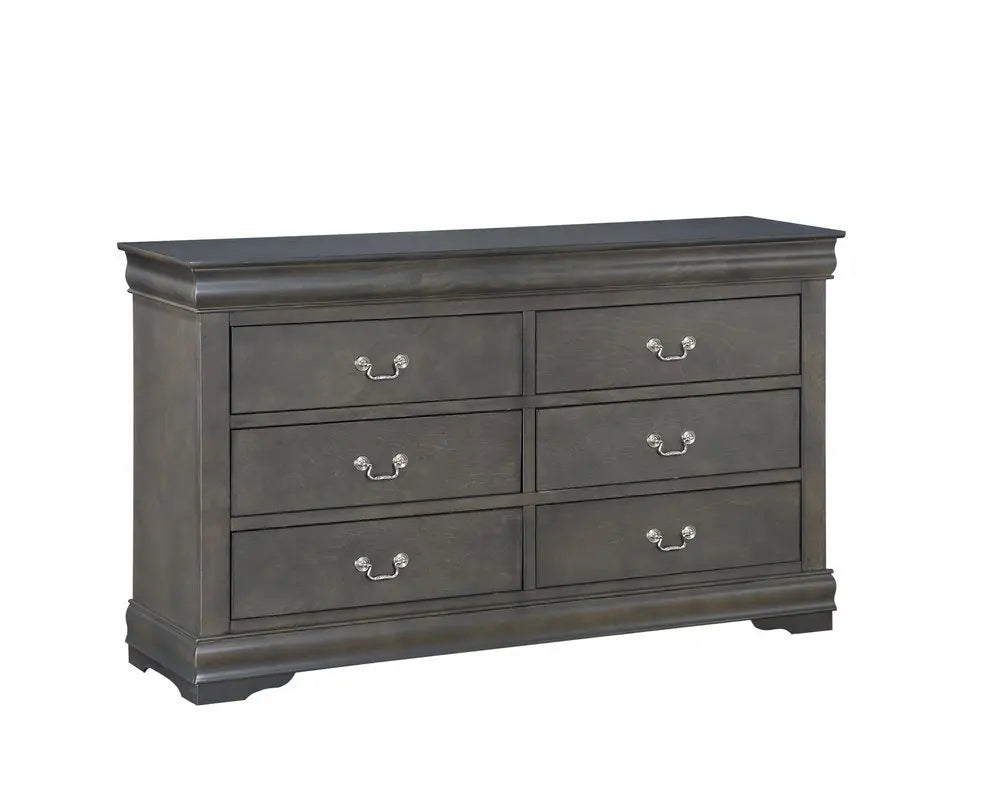 15" Gray Solid Wood Double Dresser HomeRoots